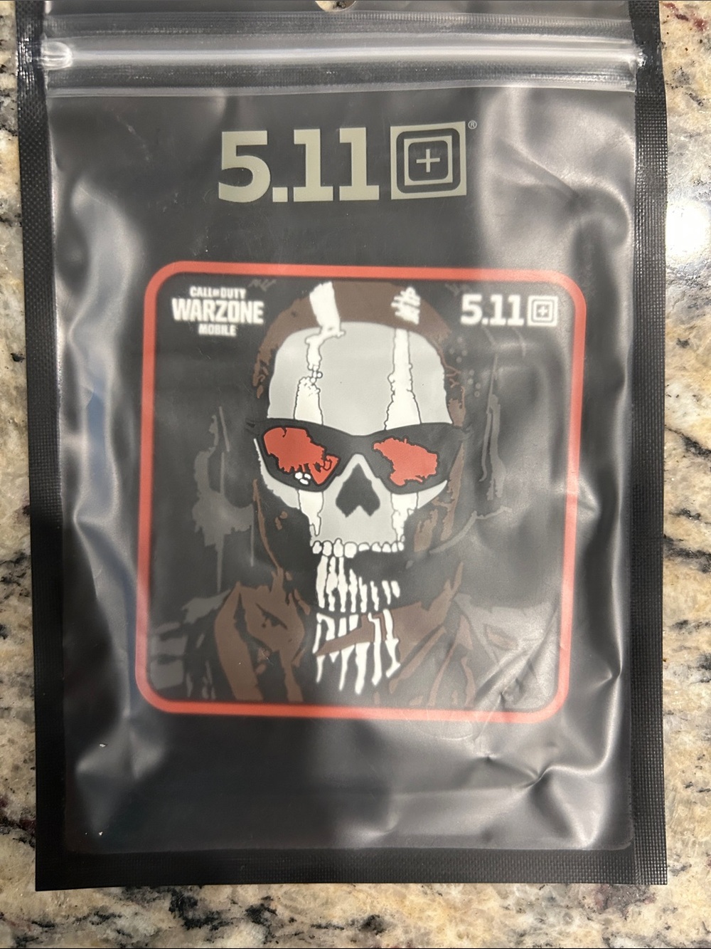 Limited Edition 5.11 Tactical Call of Duty Warzone Skull Patch - Black Red Gray